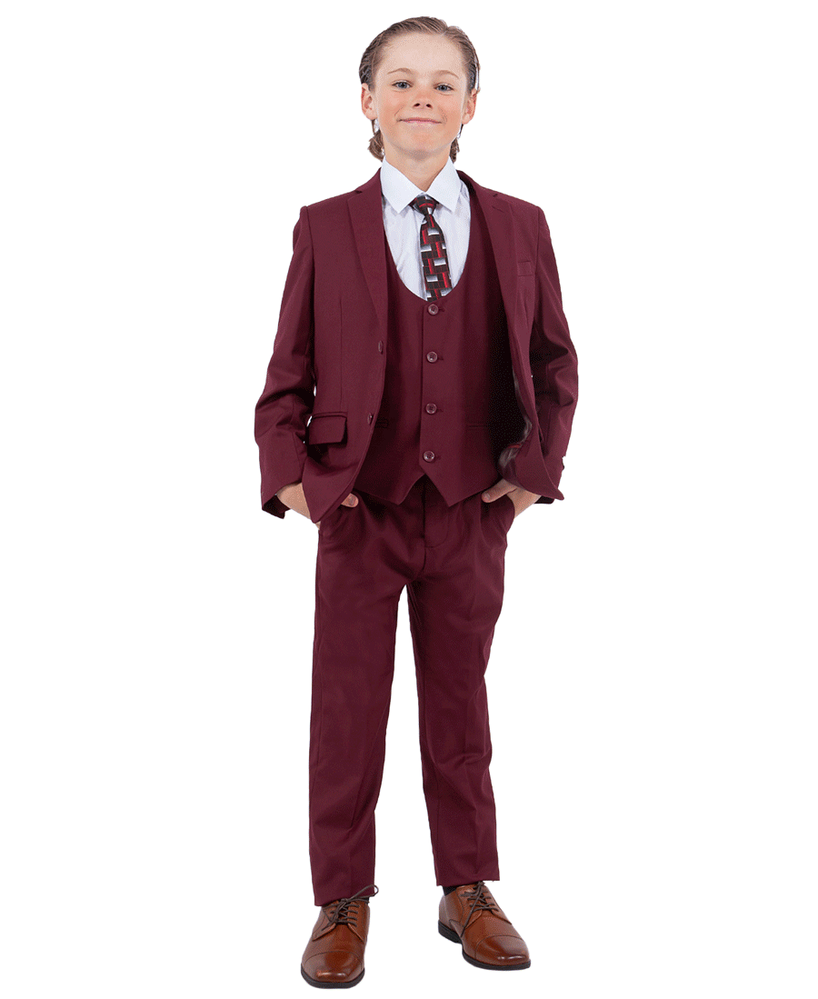 Burgundy Youth 5PC Suit Set