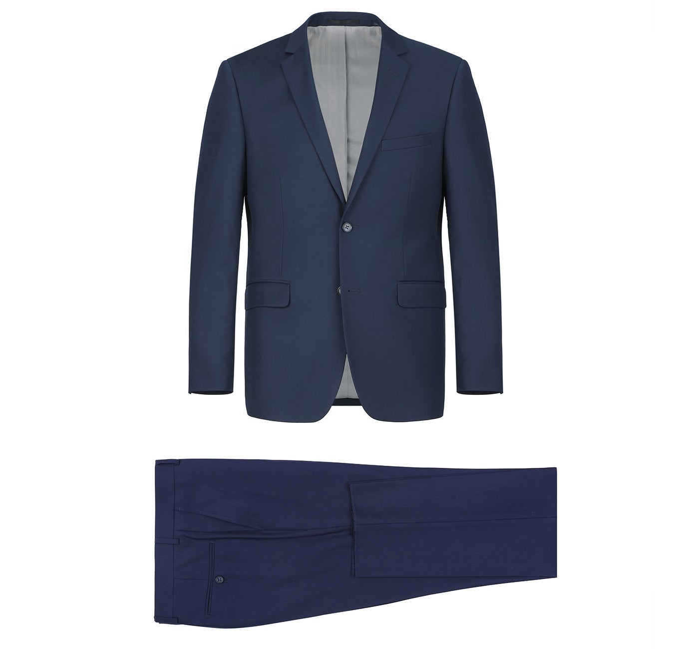 Navy Blue 2-Piece Single Breasted Notch Lapel Suit