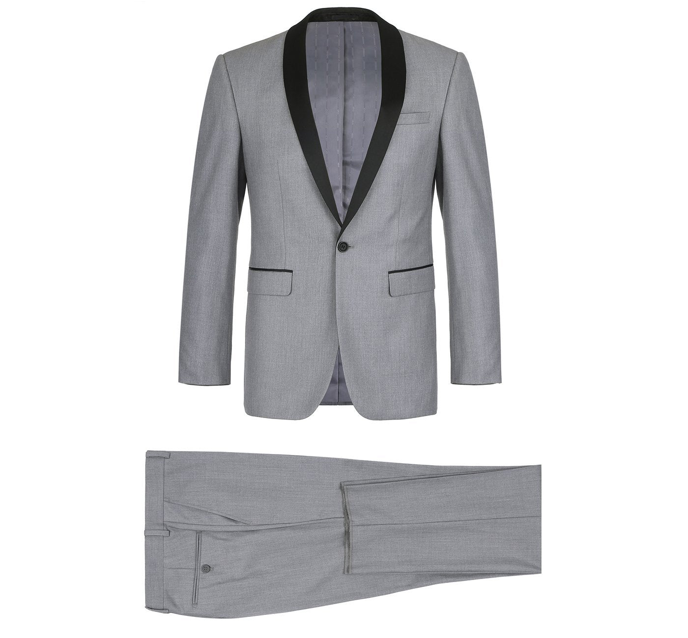 Light Grey Slim Fit 2-Piece Shawl Lapel Tuxedo