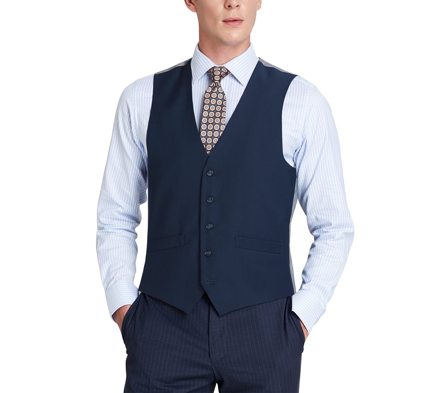Navy Suit Vest Regular Fit Dress Suit Waistcoat