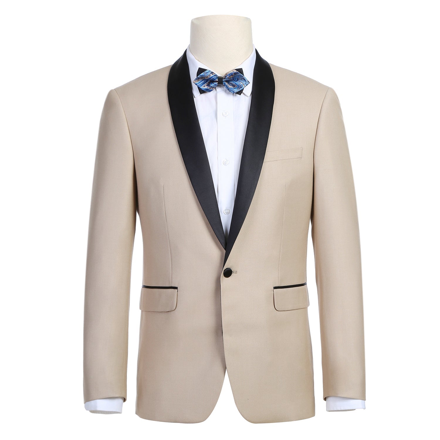 Beige Slim Fit 2-Piece Shawl Lapel Tuxedo