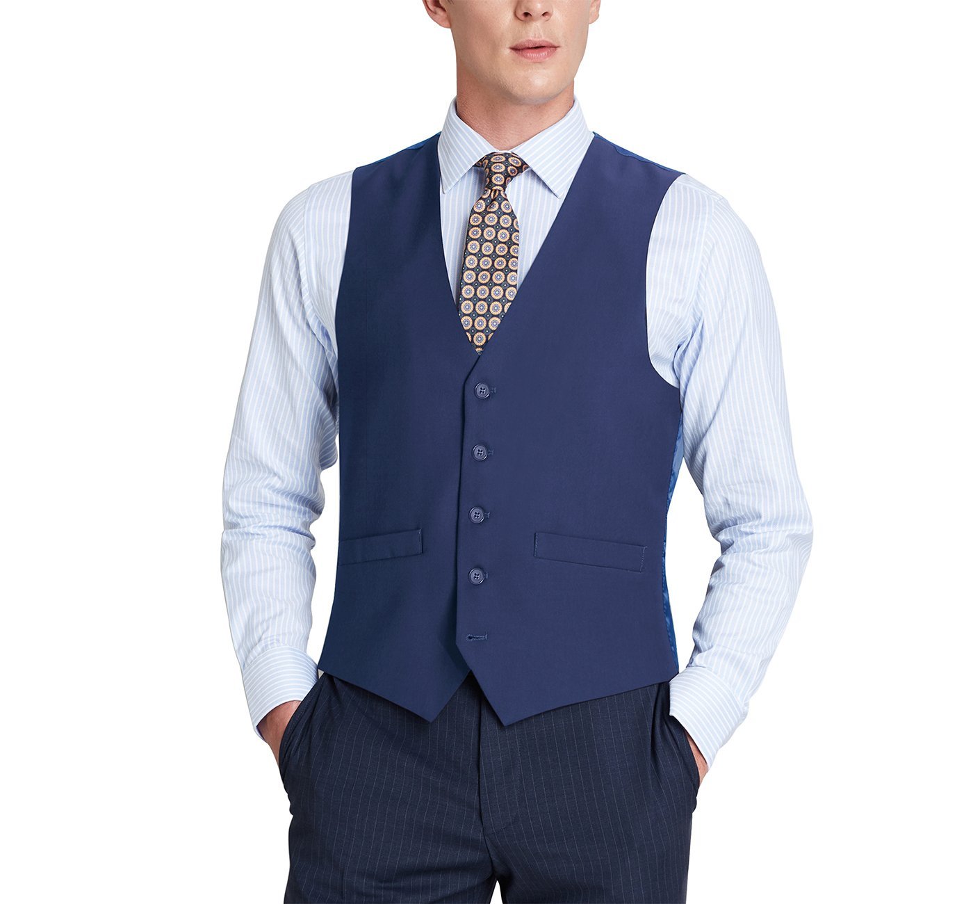 Royal Blue Suit Vest Regular Fit Dress Suit Waistcoat