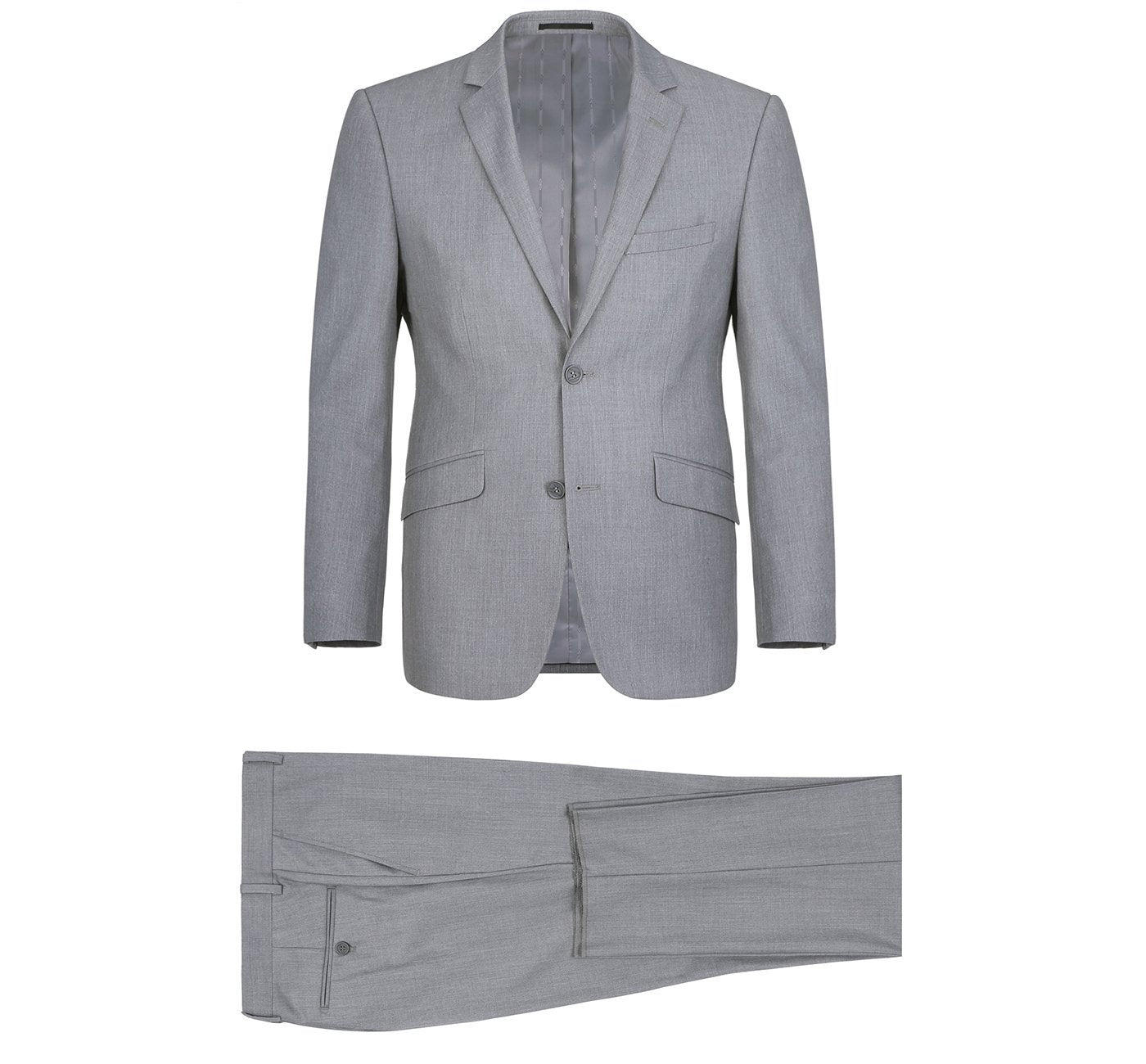 Light Grey 2-Piece Single Breasted 2 Button Suit