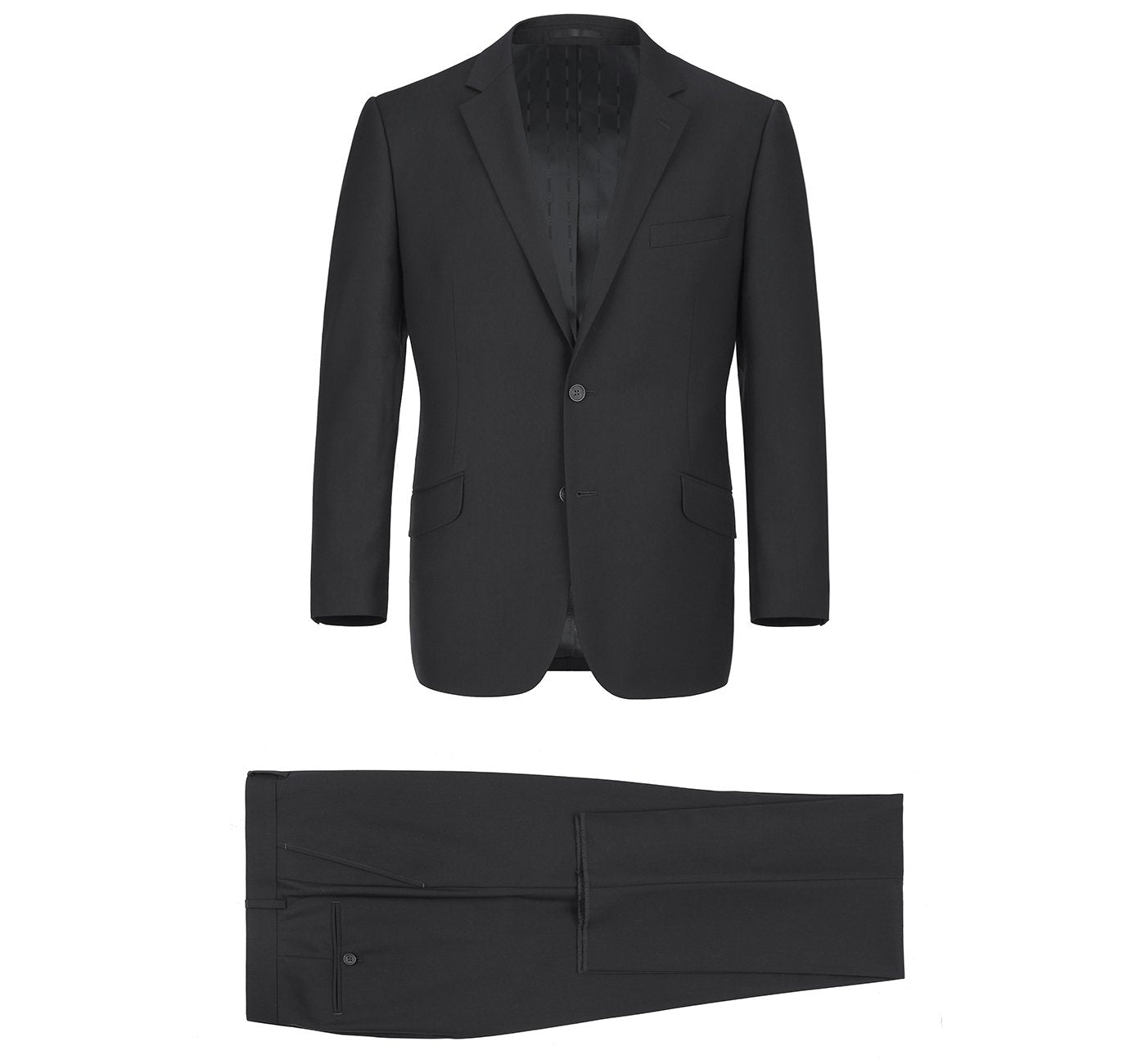 Black 2-Piece Single Breasted Notch Lapel Suit