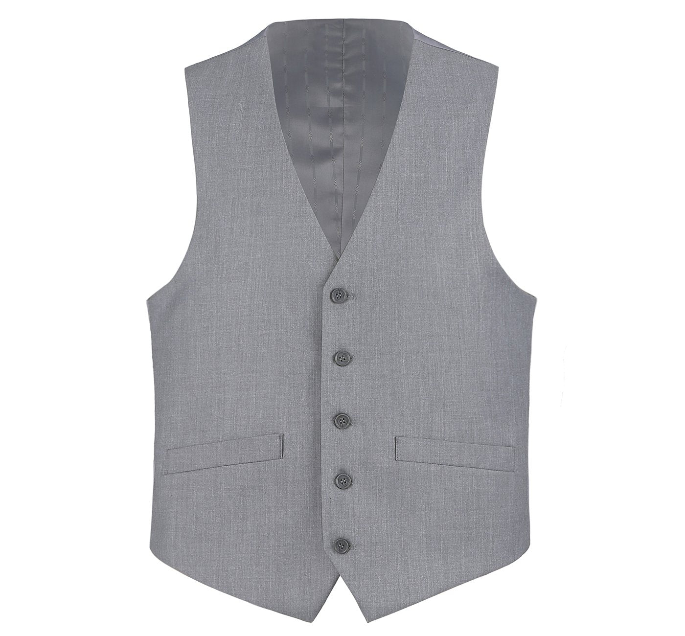 Light Grey Formal Suit Vest Regular Fit Suit Waistcoat