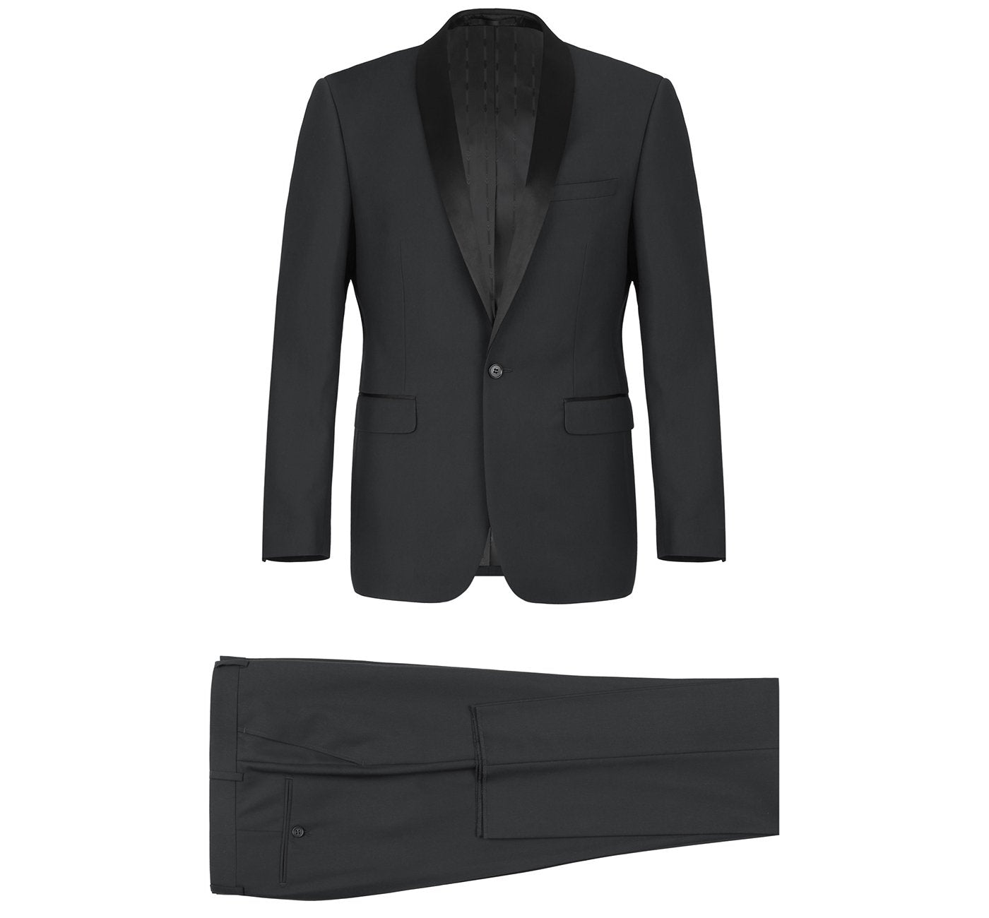 Black Slim Fit 2-Piece Shawl Lapel Tuxedo