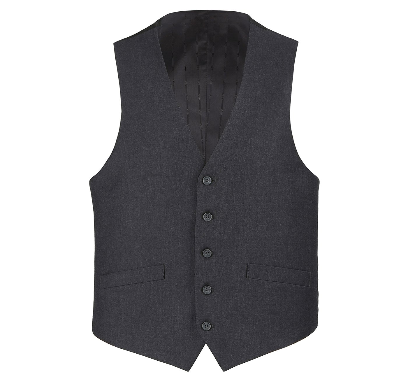 Charcoal Formal Suit Vest Regular Fit Suit Waistcoat