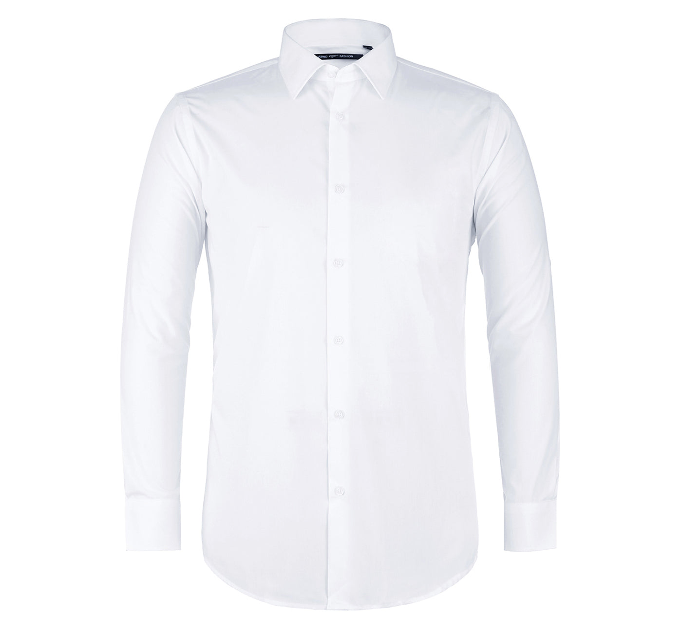 White Long Sleeve Spread Collar Dress Shirt