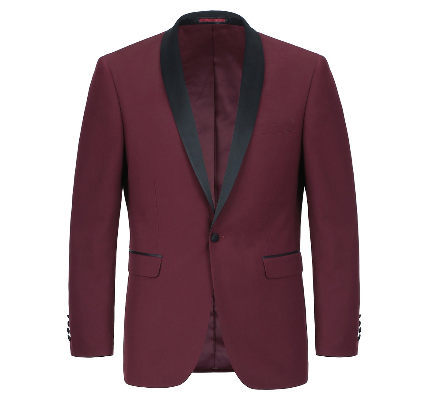 Burgundy Slim Fit 2-Piece Shawl Lapel Tuxedo