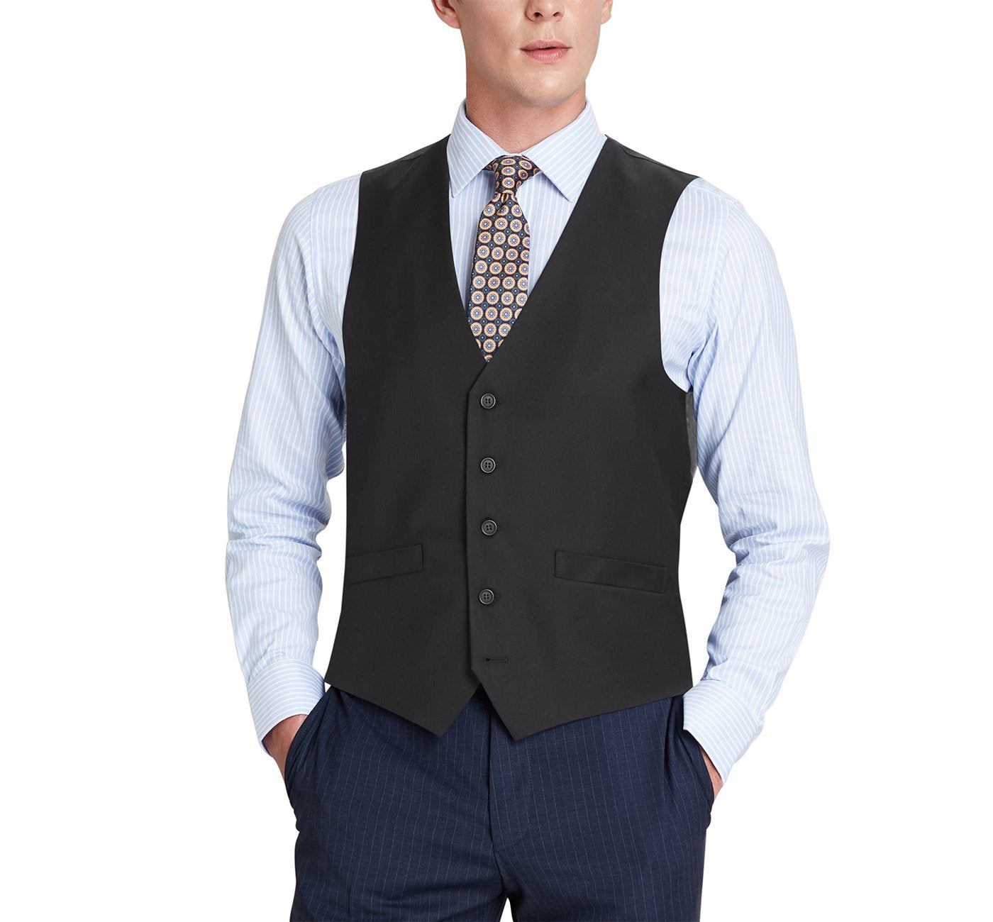 Black Suit Vest Regular Fit Dress Suit Waistcoat