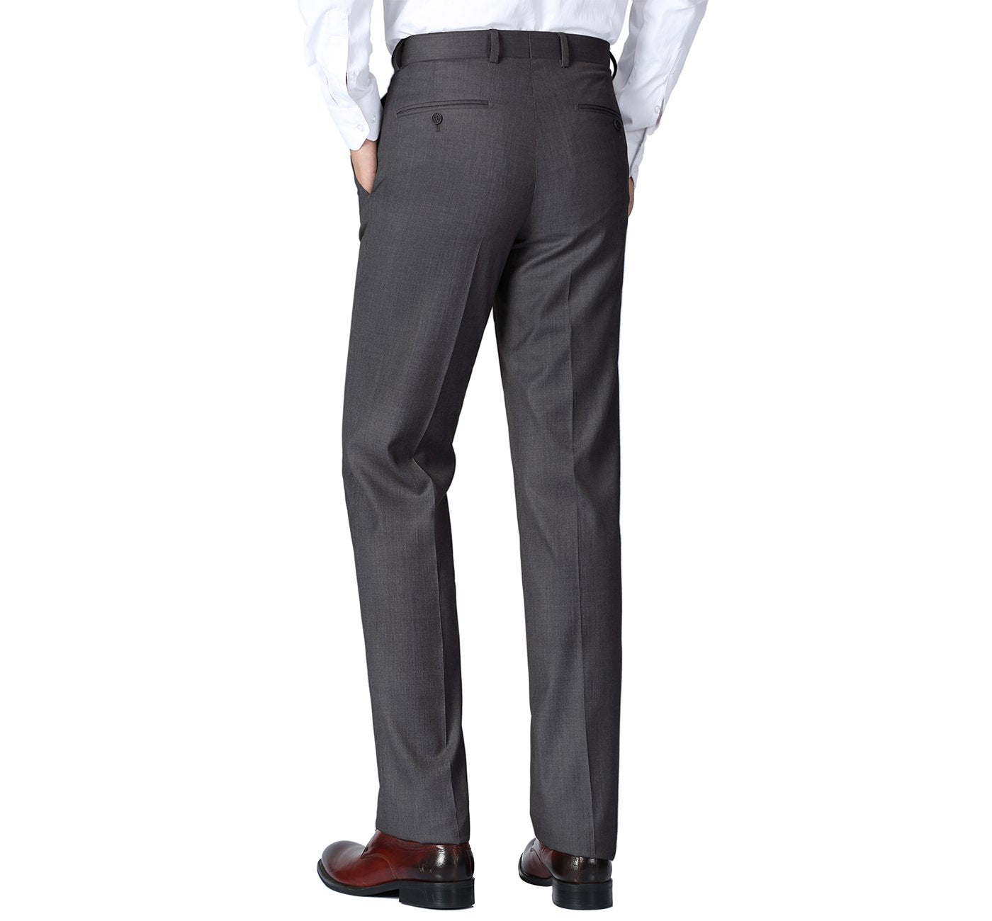 Charcoal Men's Flat Front Suit Separate Pants