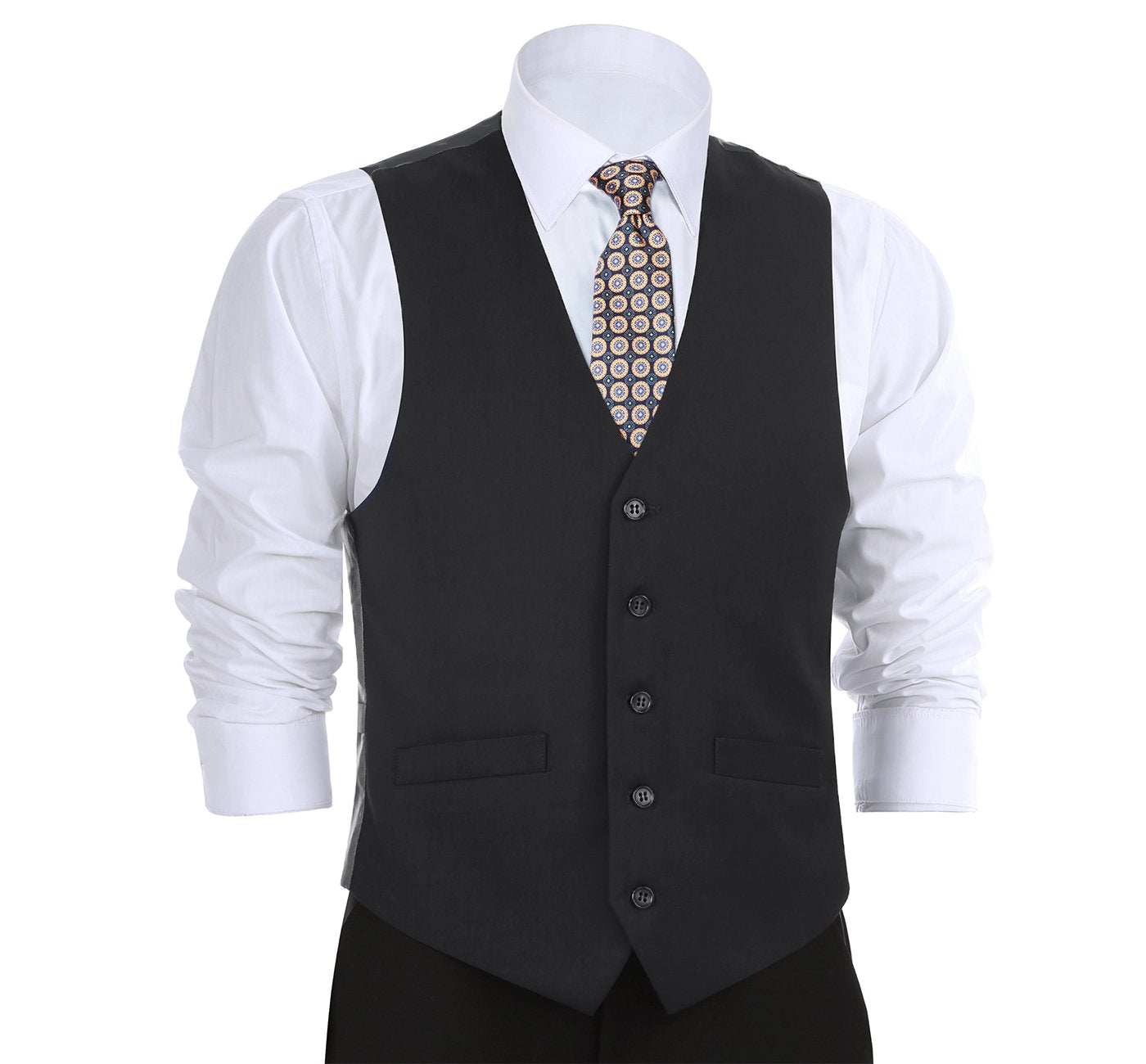 Black Suit Vest Regular Fit Dress Suit Waistcoat