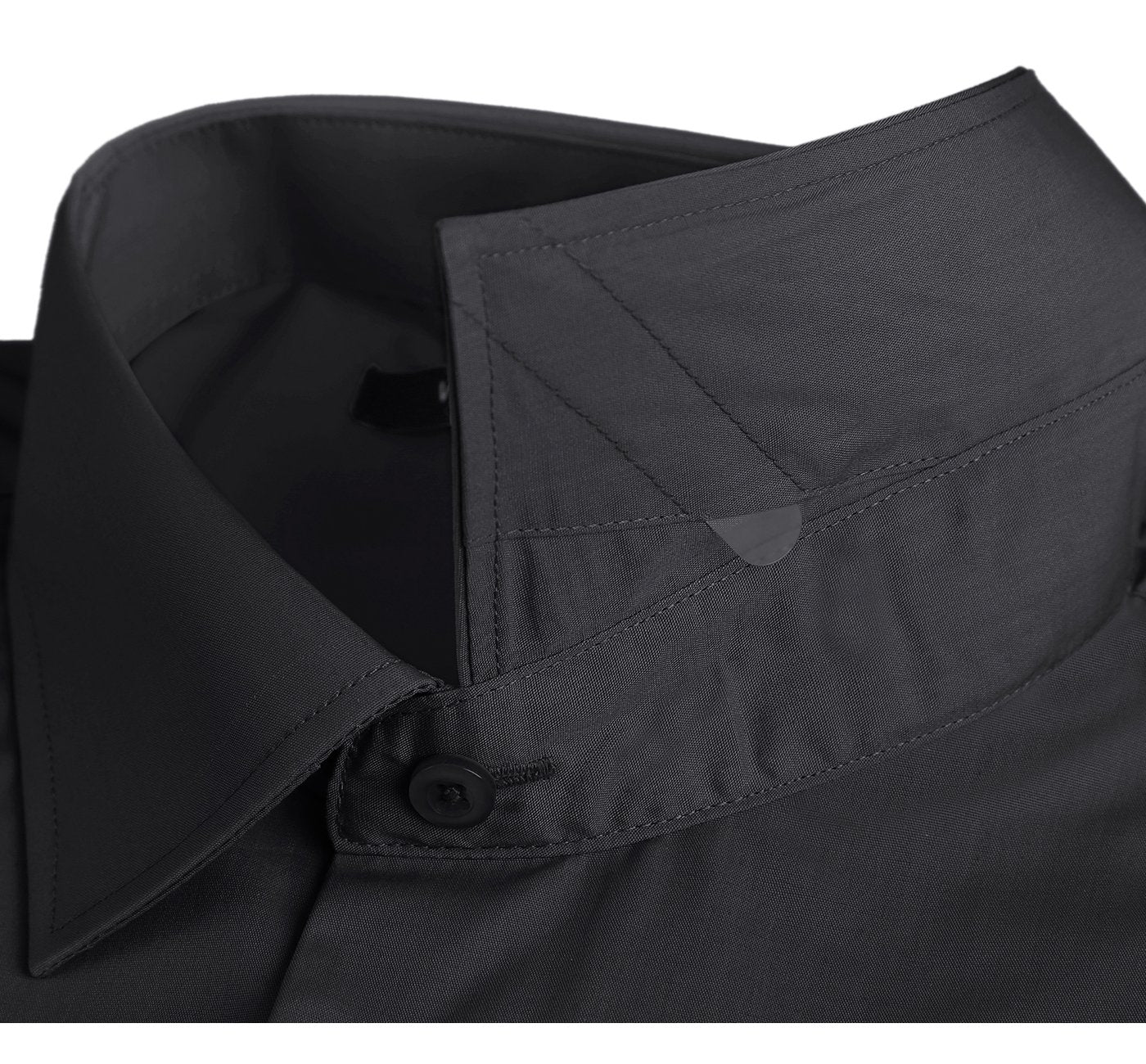 Black Long Sleeve Spread Collar Dress Shirt