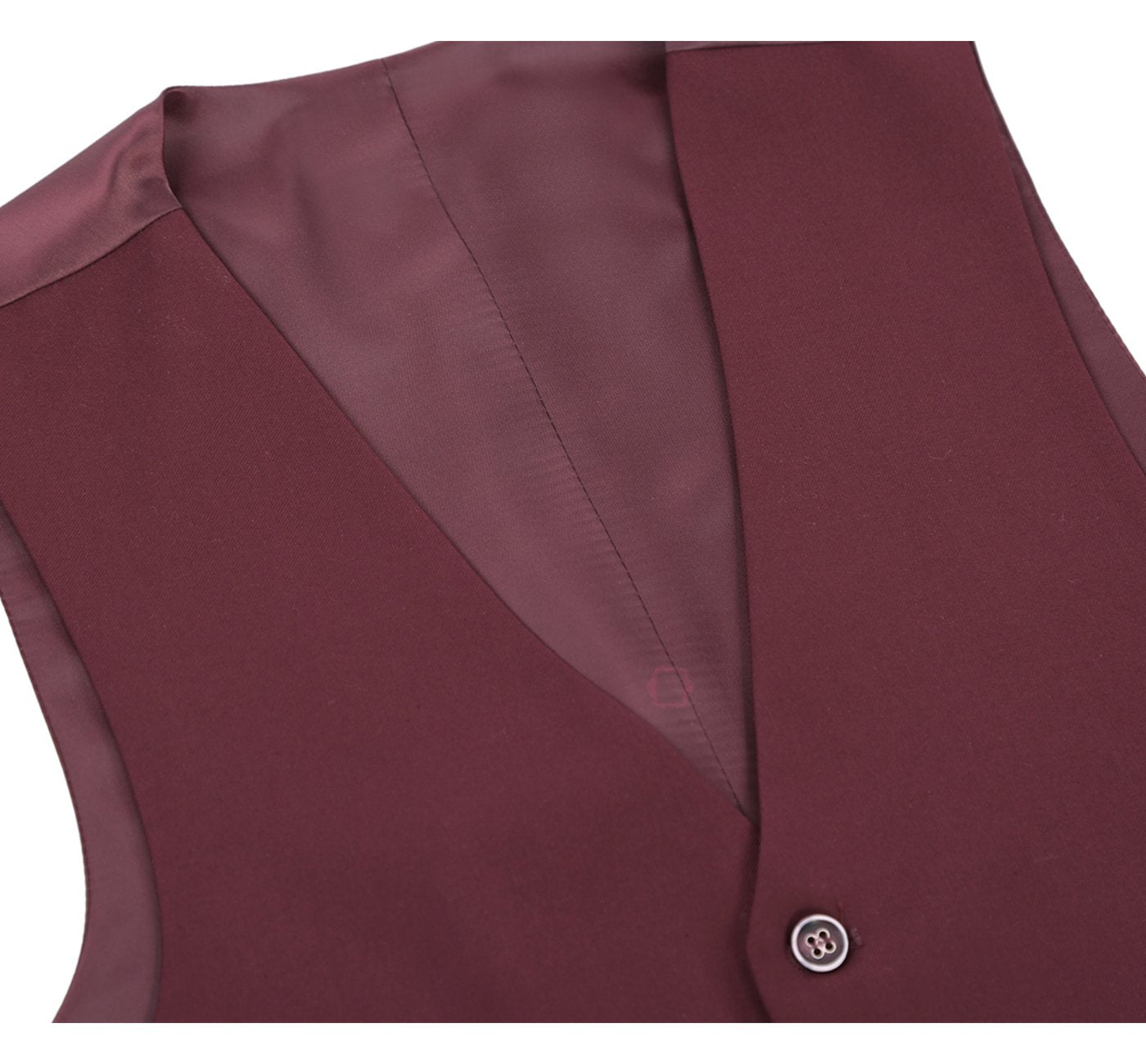 Burgundy Suit Vest Regular Fit Dress Suit Waistcoat