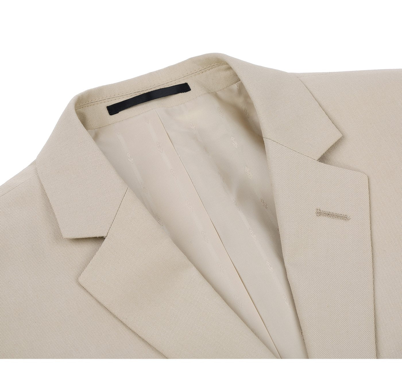 Beige 2-Piece Single Breasted Notch Lapel Suit