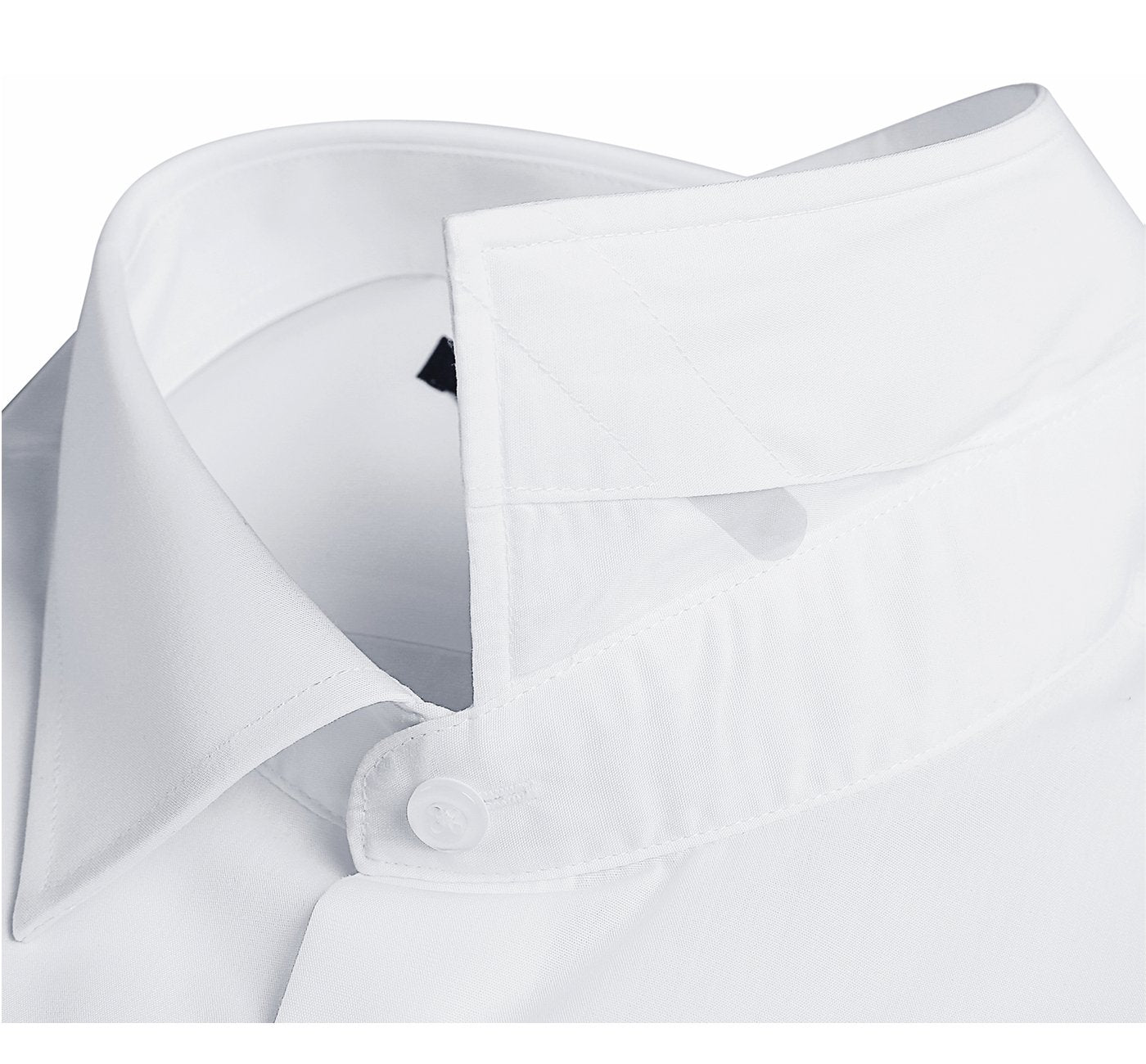 White Long Sleeve Spread Collar Dress Shirt