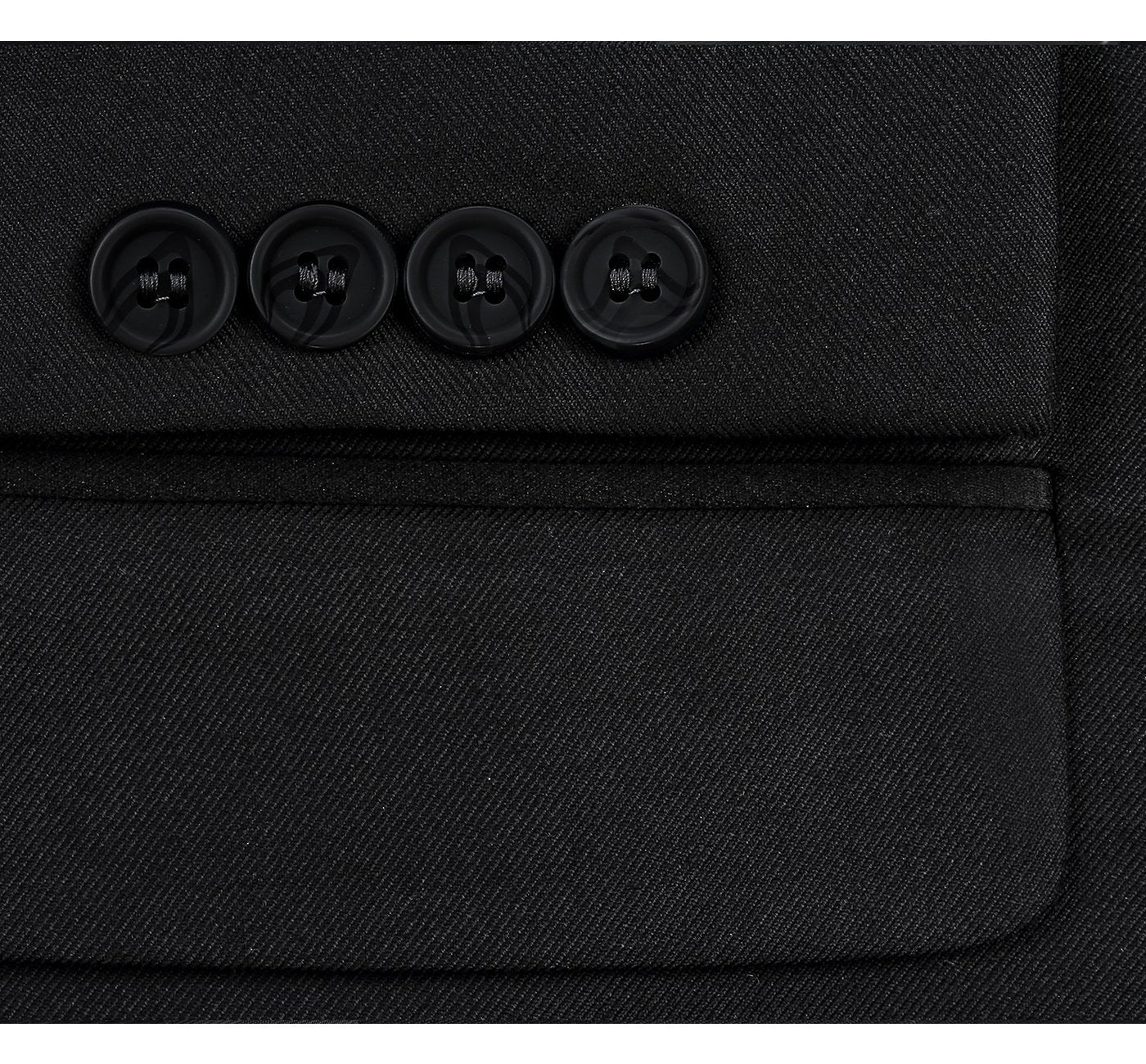 Black 2-Piece Single Breasted Notch Lapel Suit