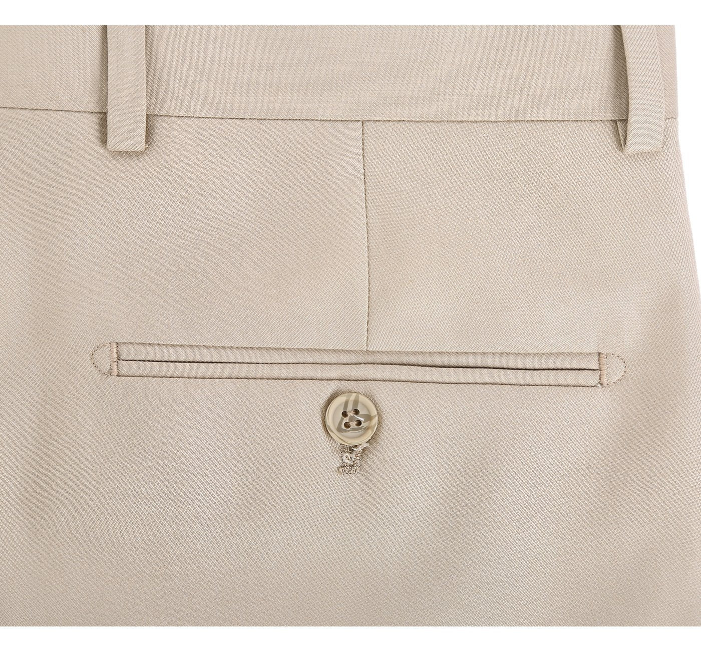 Beige Flat Front Suit Separate Pants