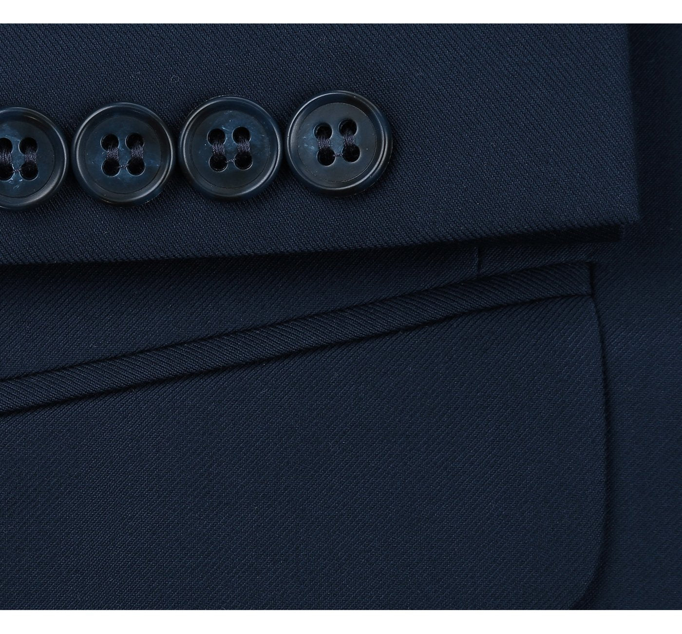 Navy Blue 2-Piece Single Breasted Notch Lapel Suit