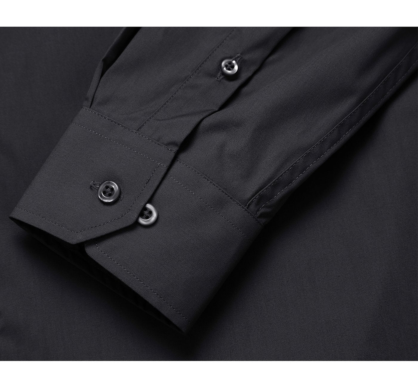 Black Long Sleeve Spread Collar Dress Shirt