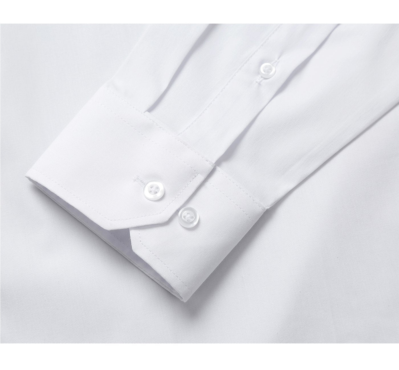 White Long Sleeve Spread Collar Dress Shirt