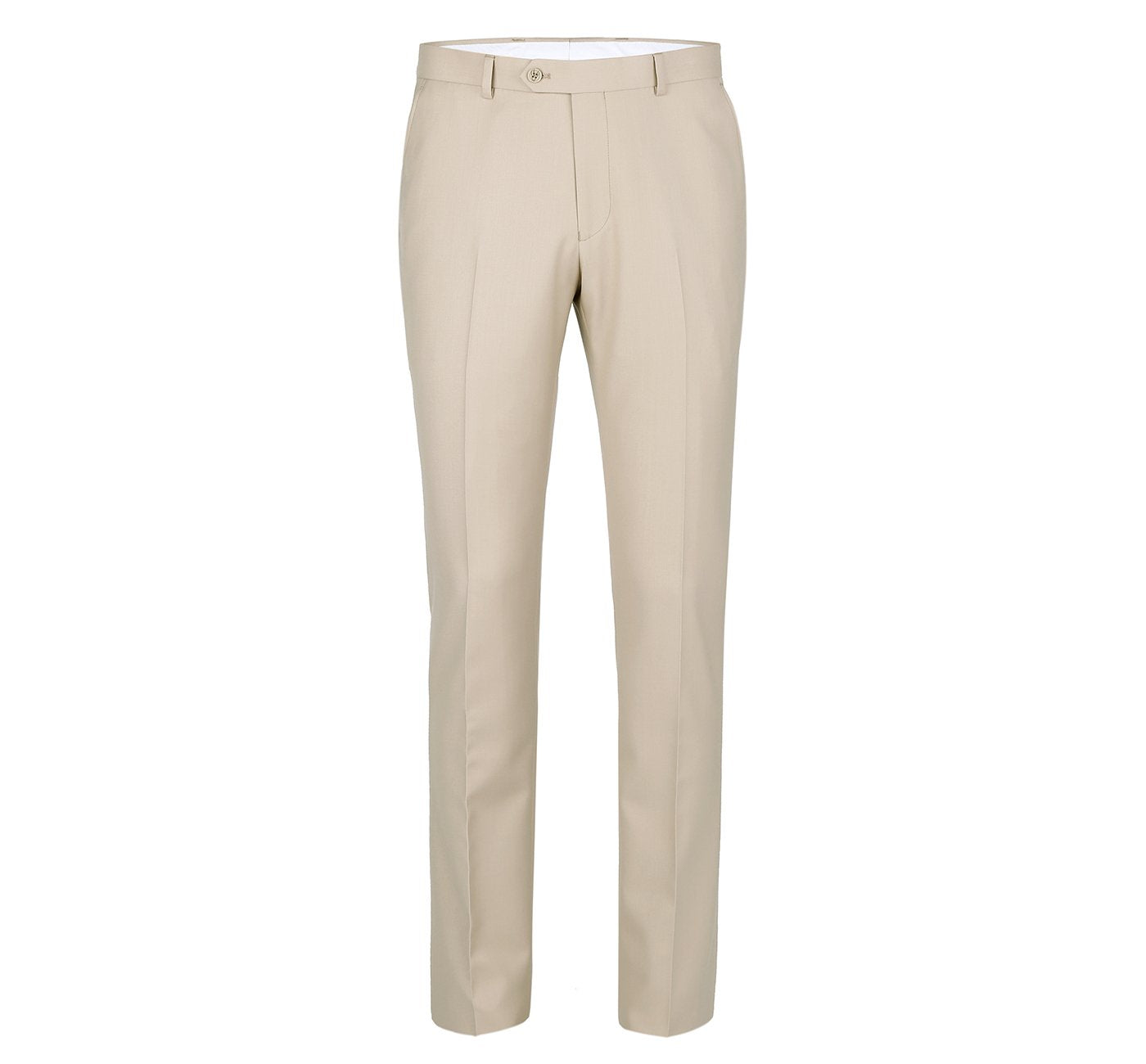 Beige Flat Front Suit Separate Pants