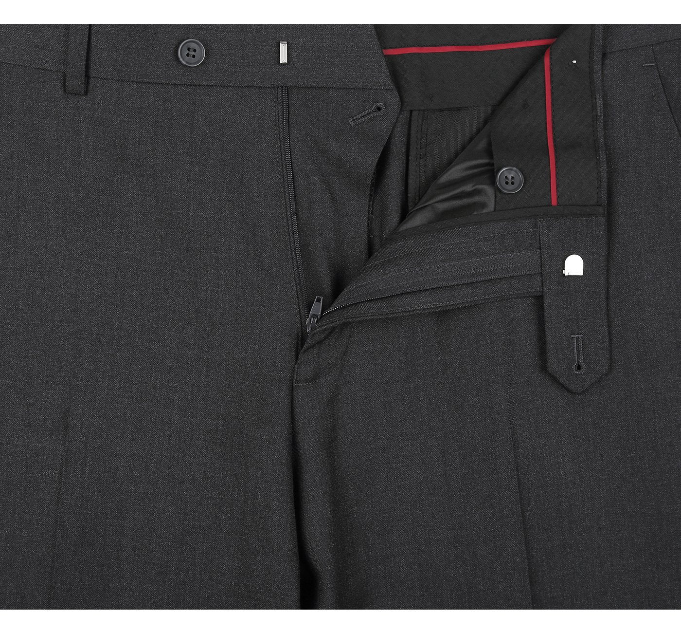 Charcoal Men's Flat Front Suit Separate Pants